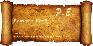 Pratsch Ernő névjegykártya